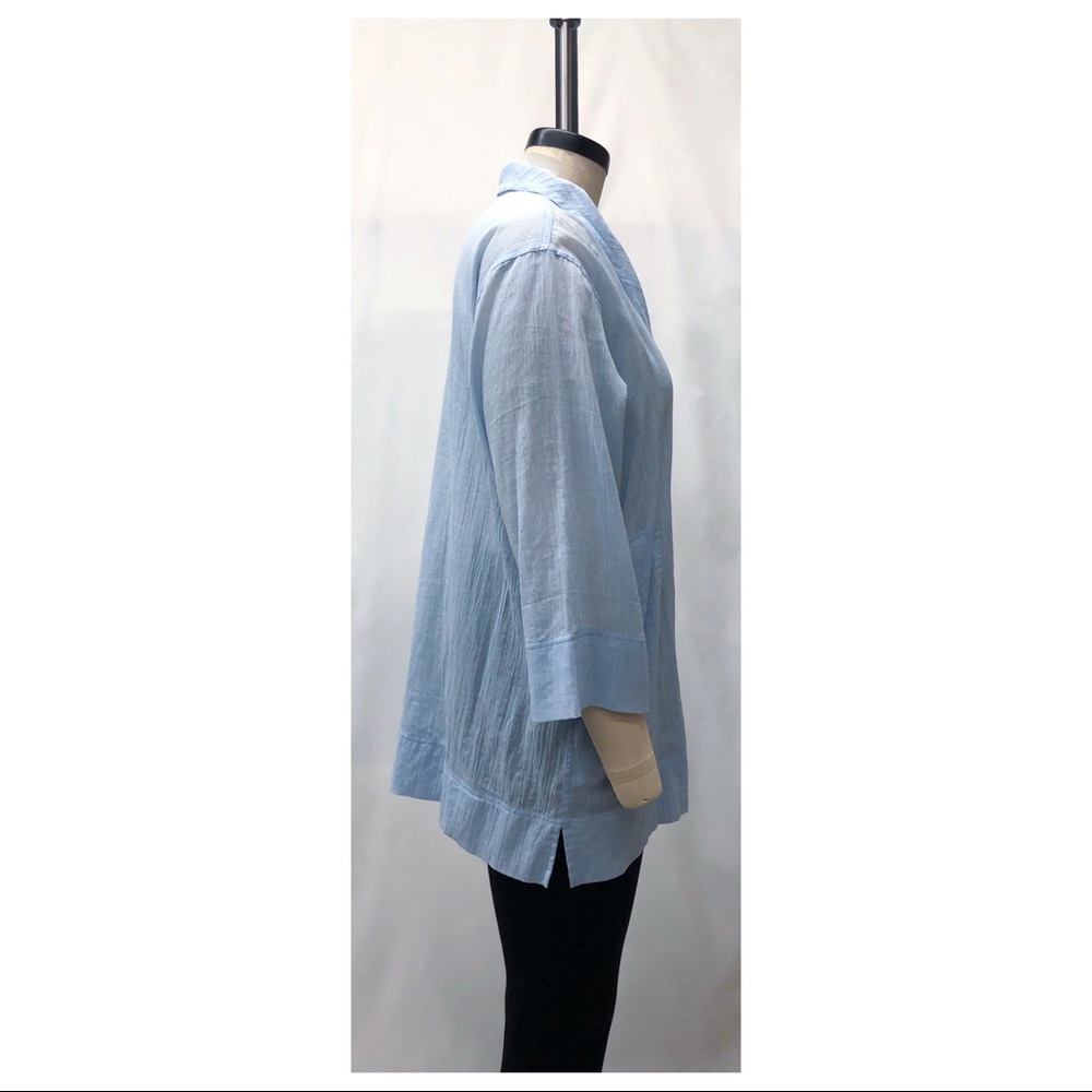 The Vermont Country Store Blue Cotton Blouse - Picture 5 of 16